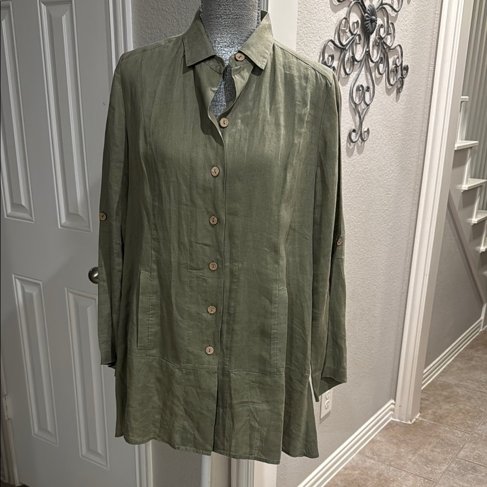 Soft Surroundings Olive Green Tunic - Picture 1 of 3